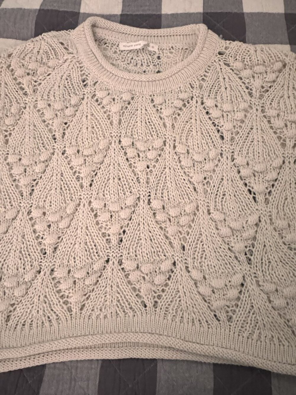 Altar’d State Evelyn Ivory Pointelle Sweater Vest Size Large - CG0514 - Picture 3 of 10
